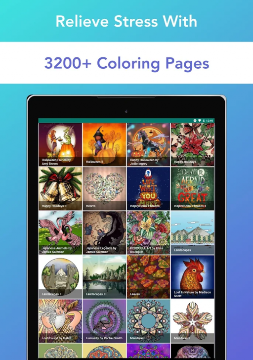 ภาพตัวอย่างแอป Pigment Coloring Book