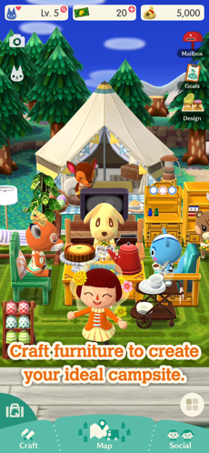 ภาพตัวอย่างแอป Animal Crossing: Pocket Camp