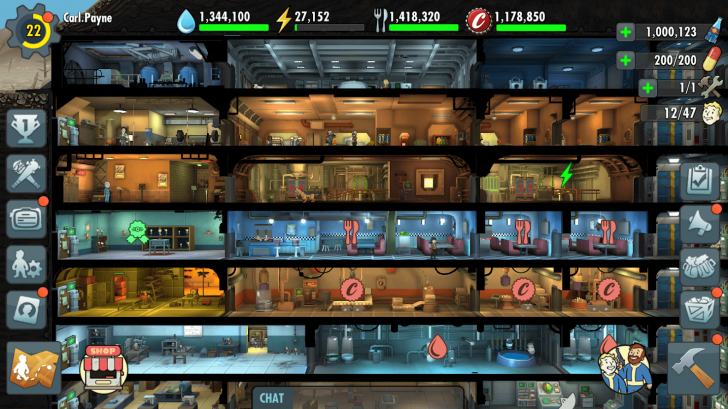 ภาพตัวอย่างแอป Fallout Shelter Online