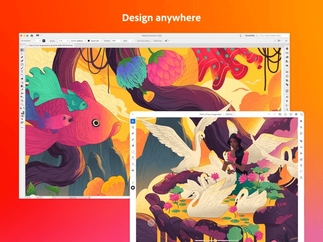 ภาพตัวอย่างแอป Adobe Illustrator