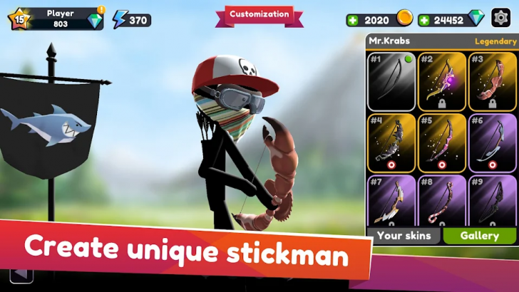 ภาพตัวอย่างแอป Stickman Archer online