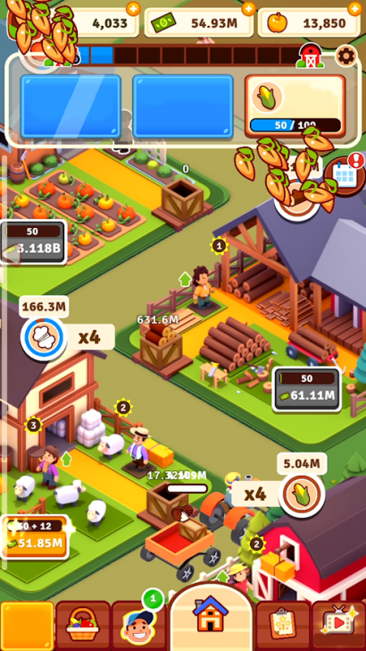 ภาพตัวอย่างแอป Farm Idle: Moo Tycoon