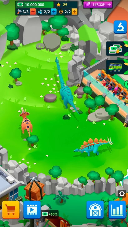 ภาพตัวอย่างแอป Dinosaur Park—Jurassic Tycoon