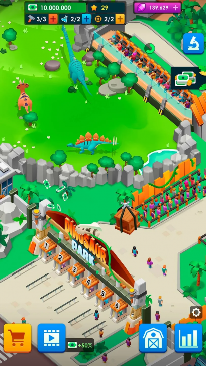 ภาพตัวอย่างแอป Dinosaur Park—Jurassic Tycoon