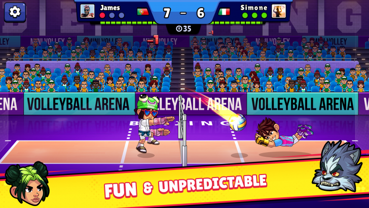 ภาพตัวอย่างแอป Volleyball Arena
