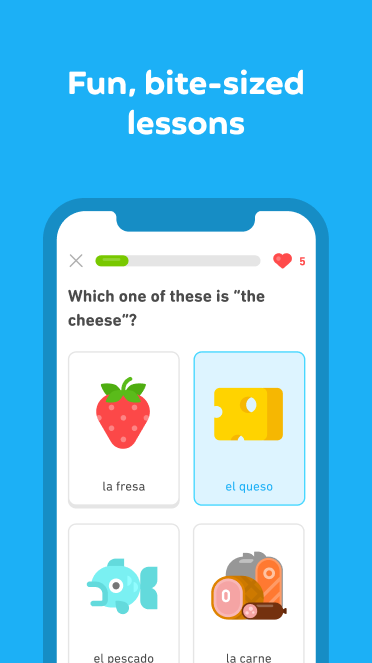 ภาพตัวอย่างแอป Duolingo: language lessons