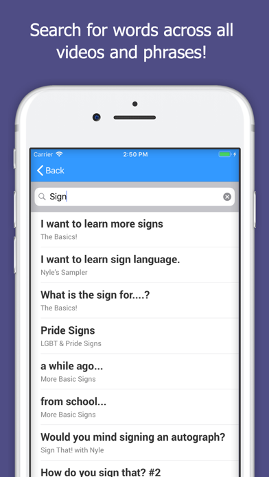 ภาพตัวอย่างแอป The ASL App