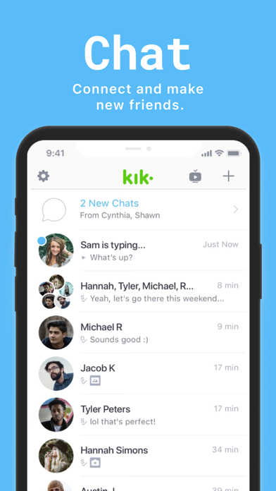 ภาพตัวอย่างแอป Kik Messaging & Chat App