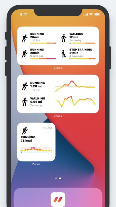ภาพตัวอย่างแอป Zones for Training